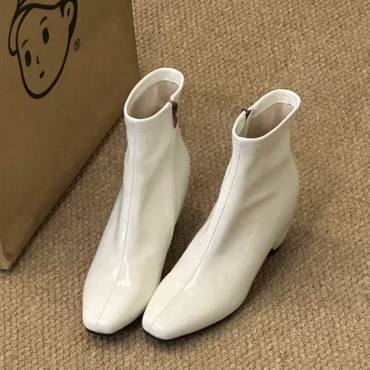 通勤百搭超软秋冬法式短筒瘦瘦小裸靴