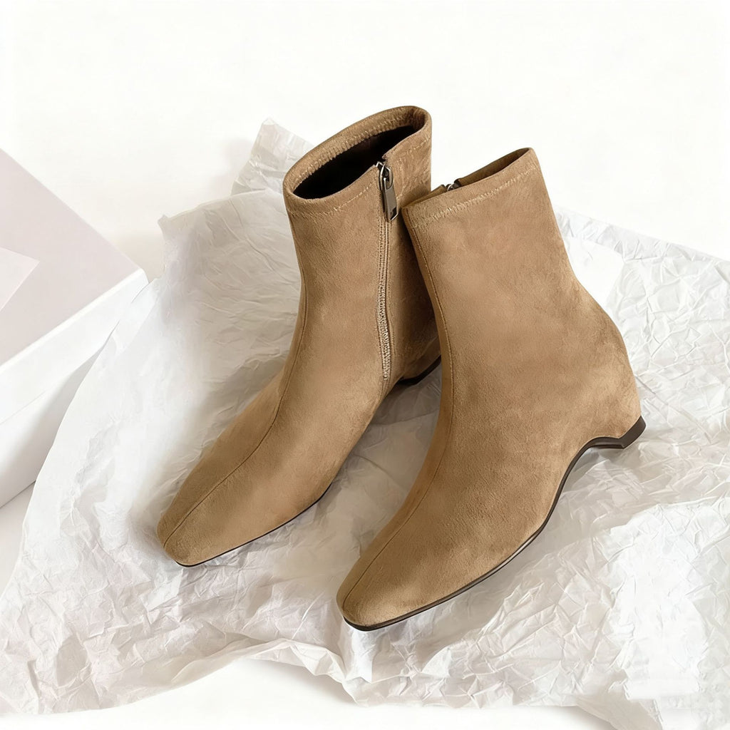 通勤百搭超软秋冬法式短筒瘦瘦小裸靴