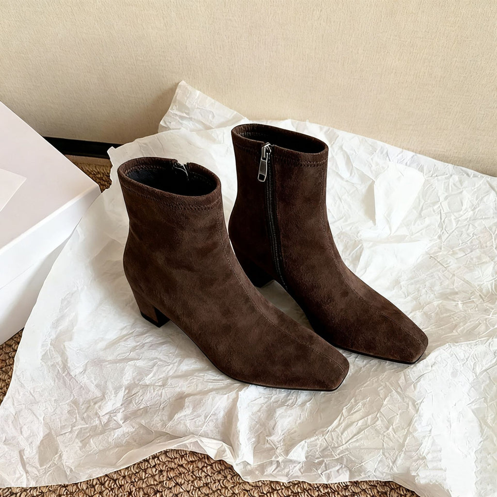 通勤百搭超软秋冬法式短筒瘦瘦小裸靴