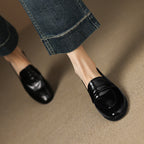 [M113] 아델(Adèle) 프리미엄 리얼레더 3cm 페니 로퍼 - 블랙
