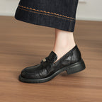 [M118] 아멜리(Amélie) 두툼굽 메탈장식 로퍼 - 4cm 블랙