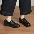 [M118] 아멜리(Amélie) 두툼굽 메탈장식 로퍼 - 4cm 블랙