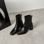 [Moloershow] 아리아 빈티지 스판 데일리 앵클부츠 - 블랙 (4.5cm)