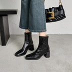 [Moloershow] 아리아 빈티지 스판 삭스 앵클부츠 - 블랙 (6.5cm)