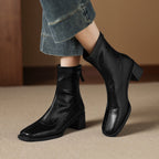 [Moloershow] 벨라 스퀘어토 스판 5cm 슬림핏 앵클부츠 (기본/기모)