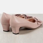 The Belle Bow Block Heel Pump