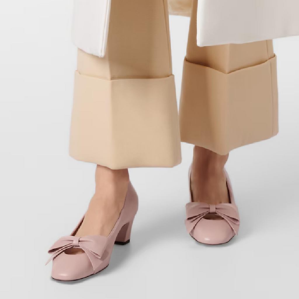 The Belle Bow Block Heel Pump