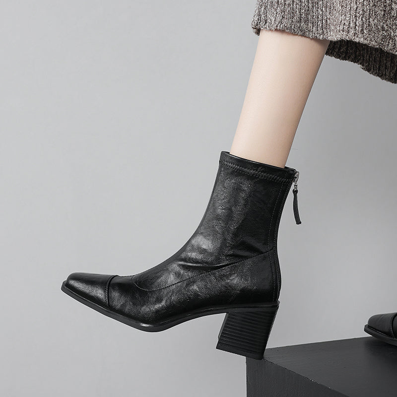 [Moloershow] 비앙카 포인티드토 스판 6.5cm 앵클부츠 (기본/기모)