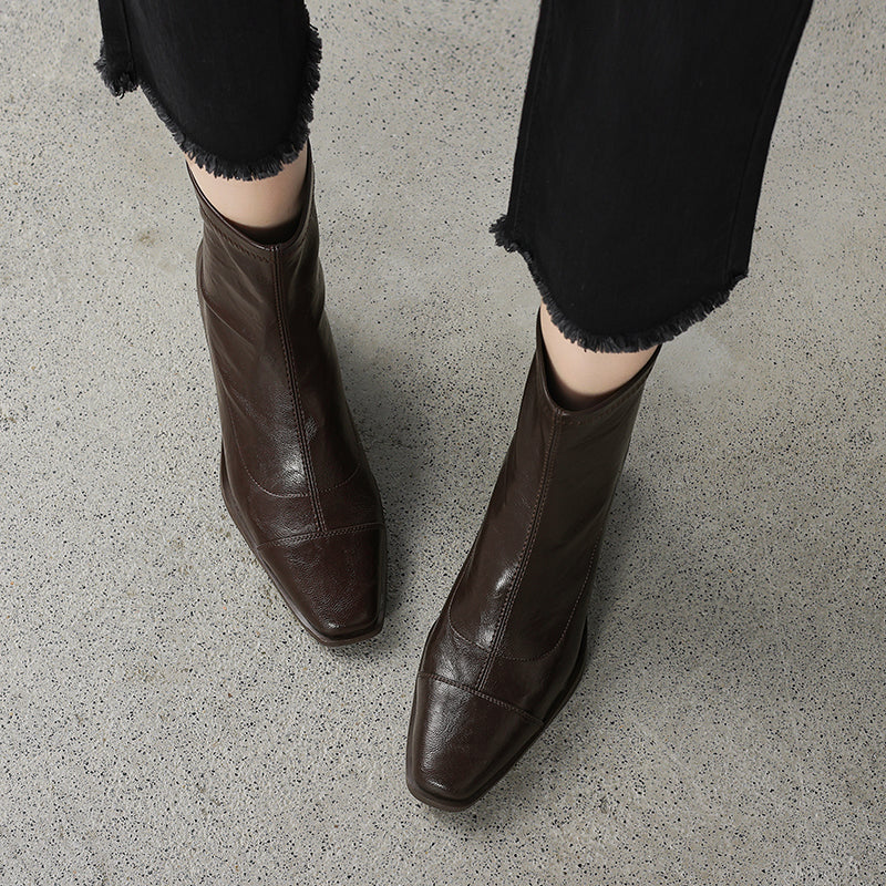 [Moloershow] 비앙카 포인티드토 스판 6.5cm 앵클부츠 (기본/기모)