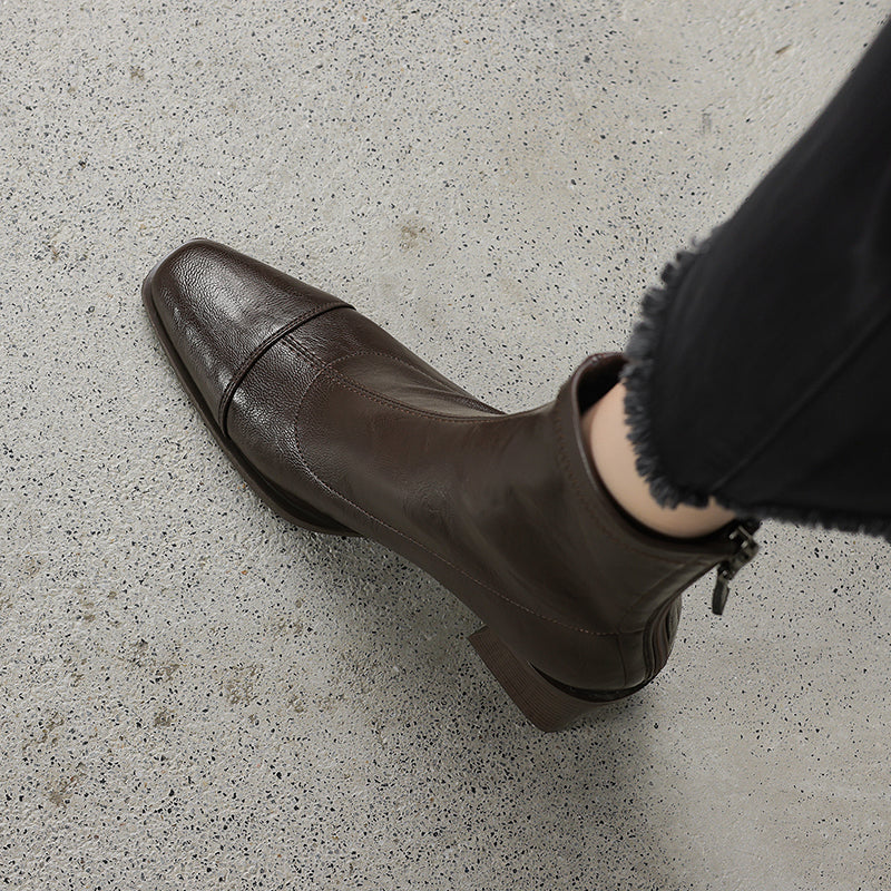 [Moloershow] 비앙카 포인티드토 스판 6.5cm 앵클부츠 (기본/기모)