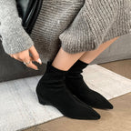 [Moloershow] 카미유 스웨이드 포인티드토 스판 4cm 앵클부츠 (34-42빅사이즈)