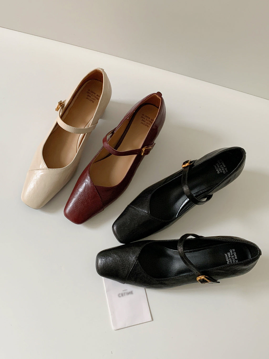 [Moloershow] 클라라 리얼 양가죽 스퀘어토 5.5cm 메리제인 펌프스