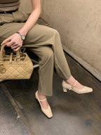 [Moloershow] 클라라 리얼 양가죽 스퀘어토 5.5cm 메리제인 펌프스