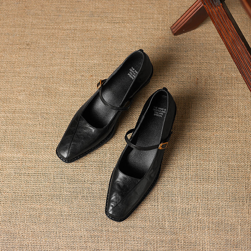 [M115] 디아나(Diana) 스퀘어 메리제인 펌프스 - 블랙 (5.5cm)