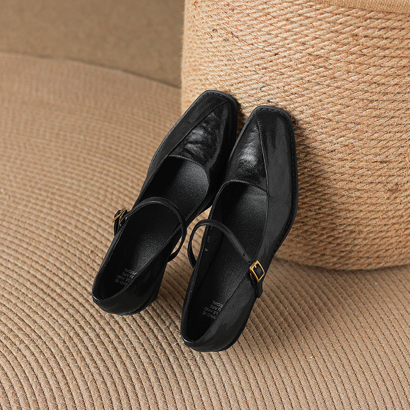 [M115] 디아나(Diana) 스퀘어 메리제인 펌프스 - 블랙 (5.5cm)