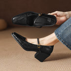 [M115] 디아나(Diana) 스퀘어 메리제인 펌프스 - 블랙 (7cm)