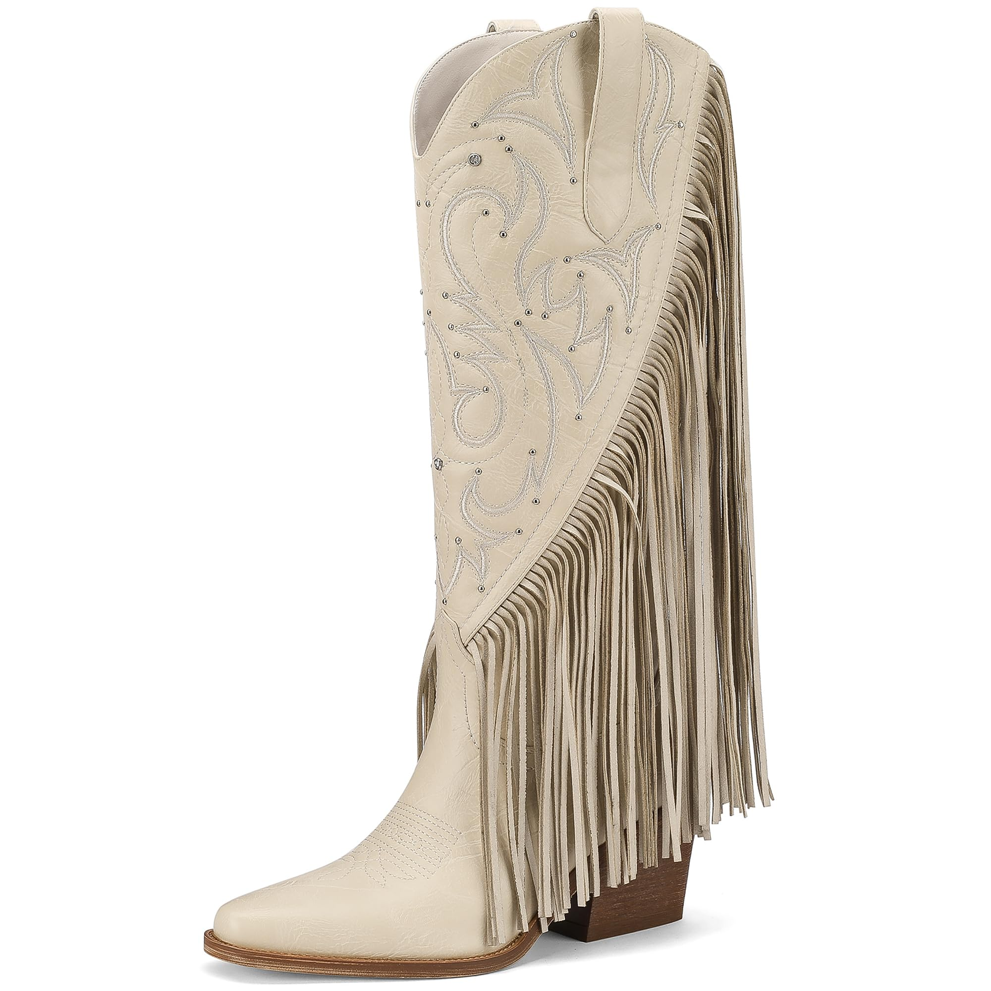 The Dolly Studded Fringe Western Boot