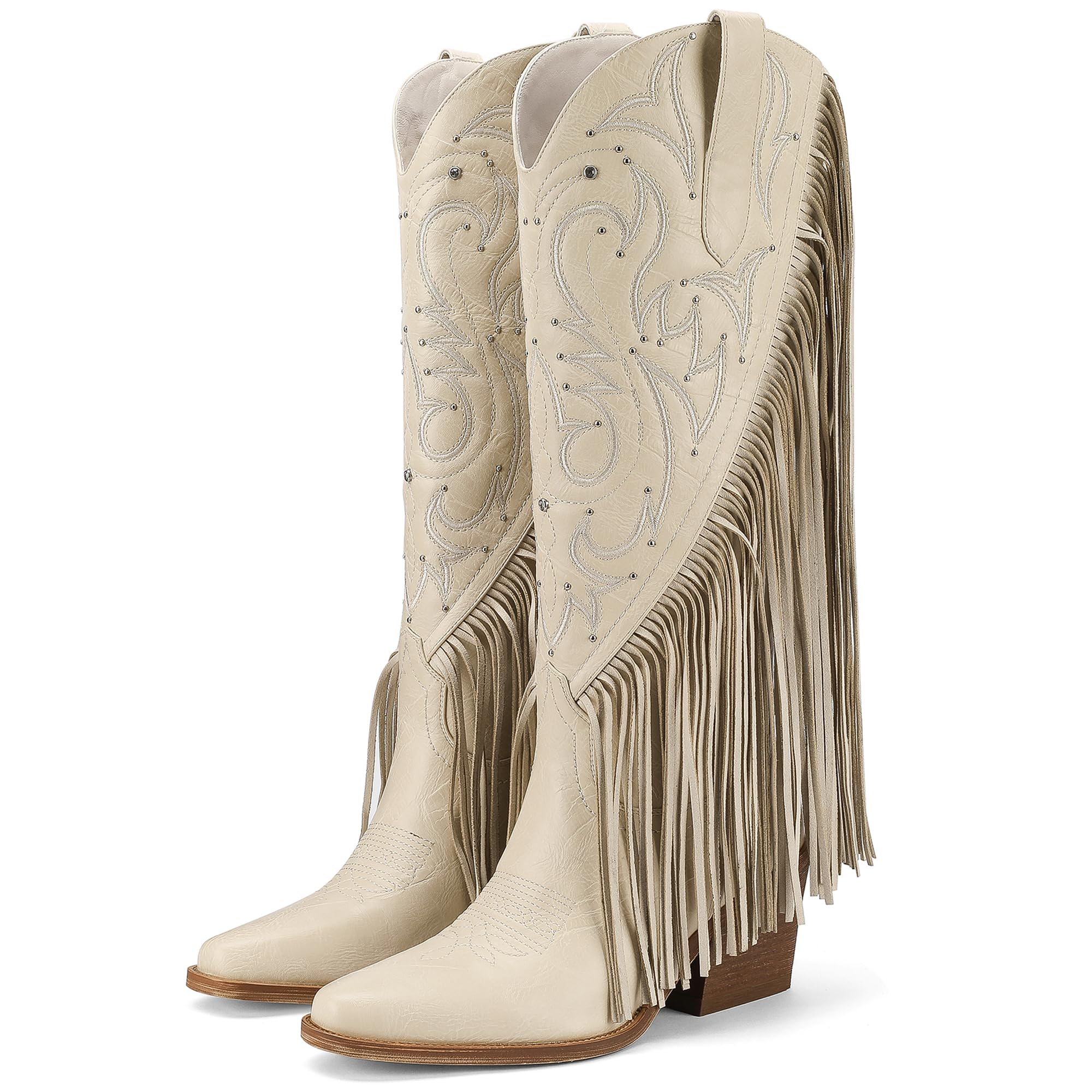 The Dolly Studded Fringe Western Boot