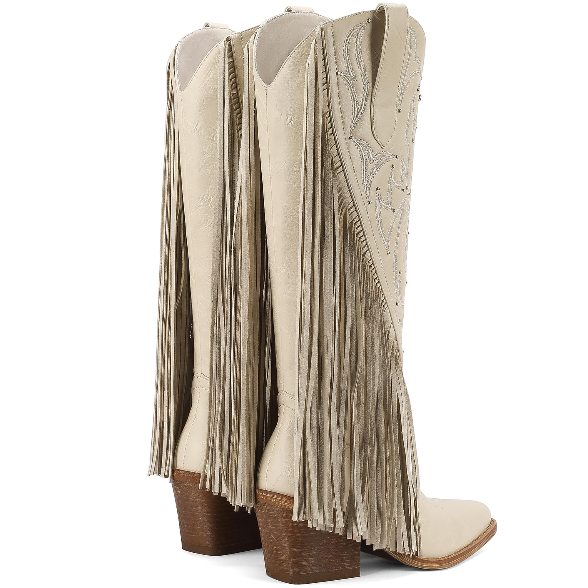 The Dolly Studded Fringe Western Boot