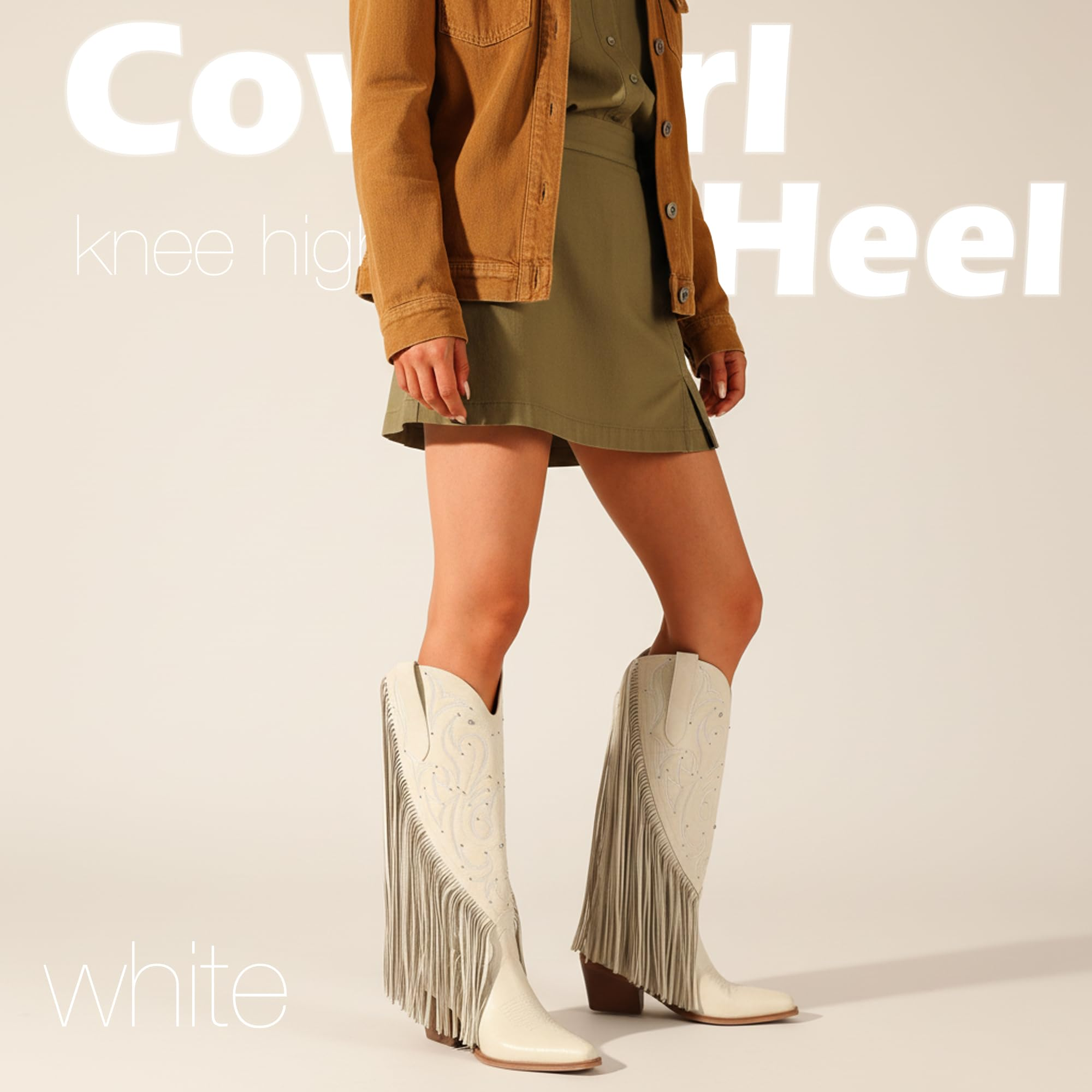 The Dolly Studded Fringe Western Boot