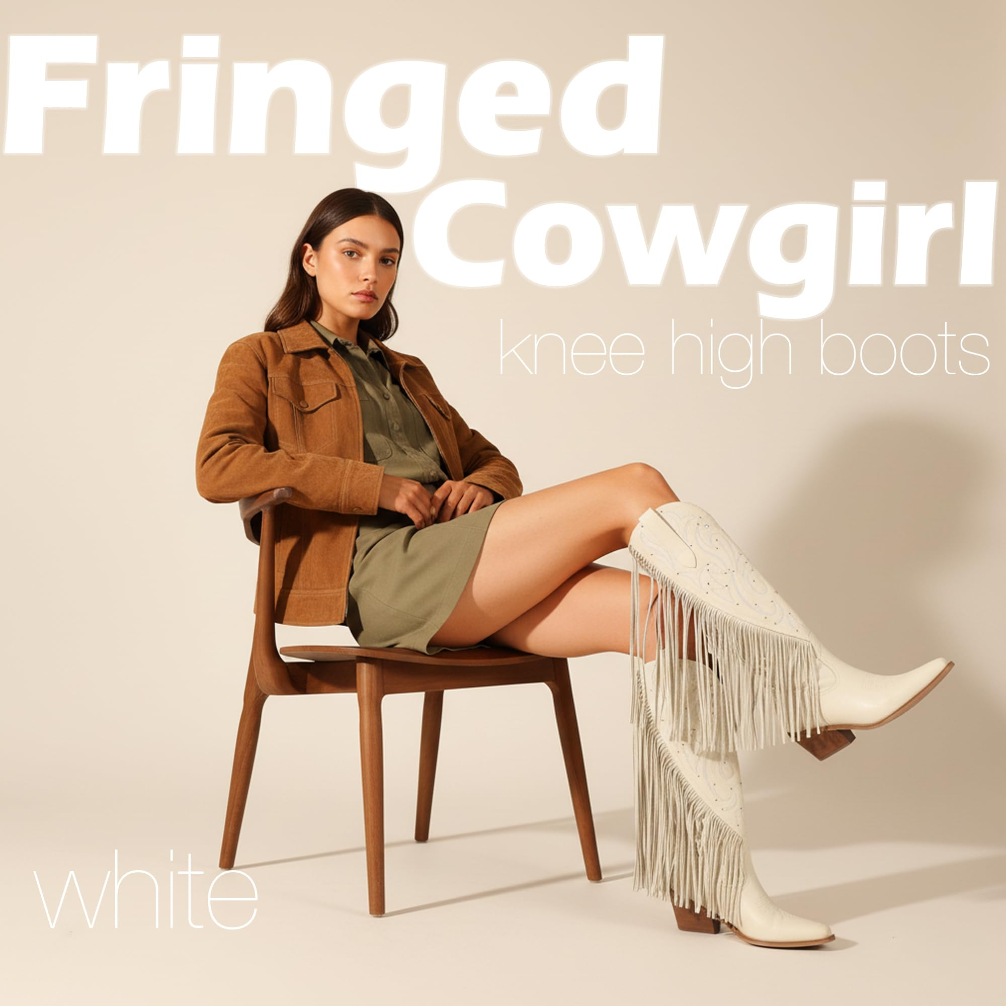 The Dolly Studded Fringe Western Boot