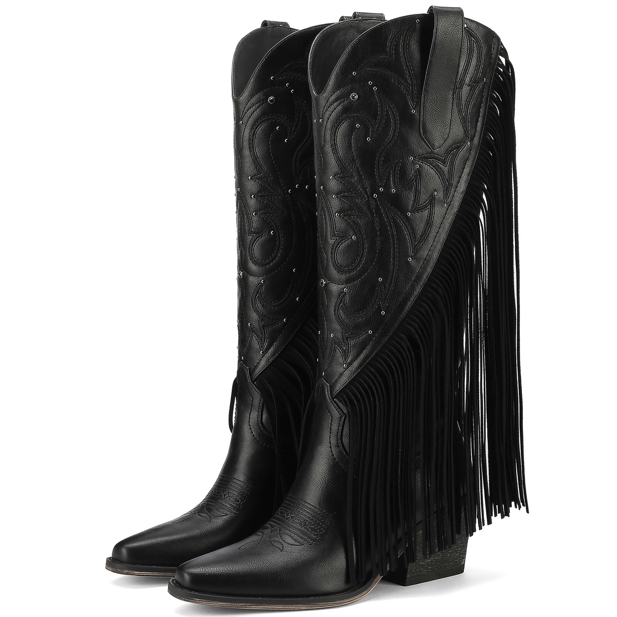 The Dolly Studded Fringe Western Boot
