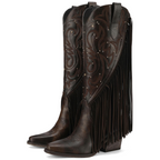The Dolly Studded Fringe Western Boot
