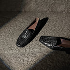 [M123] 에클라라(Eclara) 워터워시드 위브 스퀘어토 로퍼  2.5cm - 블랙