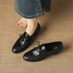 [M116] 엘린(Elin) 소프트 램스킨 3cm 레이스업 옥스퍼드 - 블랙