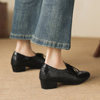 [M116] 엘린(Elin) 소프트 램스킨 3cm 레이스업 옥스퍼드 - 블랙