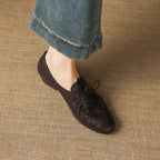 [M116] 엘린(Elin) 소프트 램스킨 3cm 레이스업 옥스퍼드 - 브라운