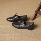 [M116] 엘린(Elin) 소프트 램스킨 3cm 레이스업 옥스퍼드 - 브라운