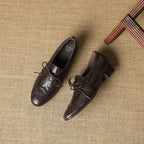 [M116] 엘린(Elin) 소프트 램스킨 3cm 레이스업 옥스퍼드 - 브라운