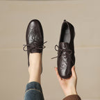 [M116] 엘린(Elin) 소프트 램스킨 3cm 레이스업 옥스퍼드 - 브라운