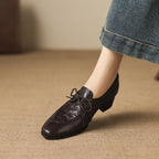 [M116] 엘린(Elin) 소프트 램스킨 3cm 레이스업 옥스퍼드 - 브라운