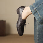 [M116] 엘린(Elin) 소프트 램스킨 3cm 레이스업 옥스퍼드 - 브라운