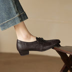 [M116] 엘린(Elin) 소프트 램스킨 3cm 레이스업 옥스퍼드 - 브라운