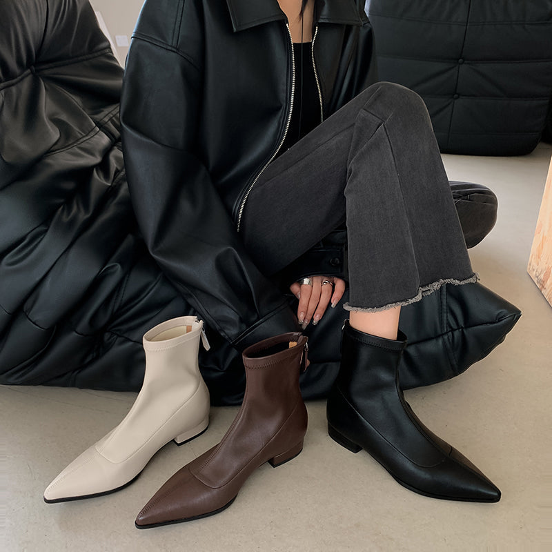 [Moloershow] 프레이야 포인티드토 스판 2.5cm 로우힐 슬림핏 부츠