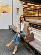 [Moloershow] 지아 스웨이드 라운드토 7cm 삭스부츠 (슬림핏)