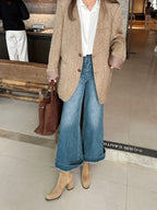 [Moloershow] 지아 스웨이드 라운드토 7cm 삭스부츠 (슬림핏)