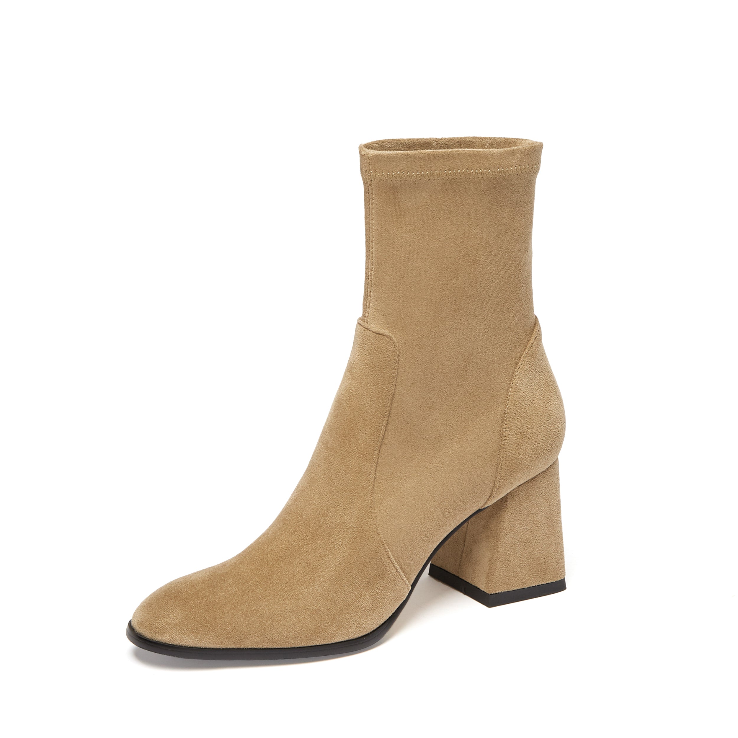 [Moloershow] 지아 스웨이드 라운드토 7cm 삭스부츠 (슬림핏)