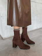 [Moloershow] 지아 스웨이드 라운드토 7cm 삭스부츠 (슬림핏)