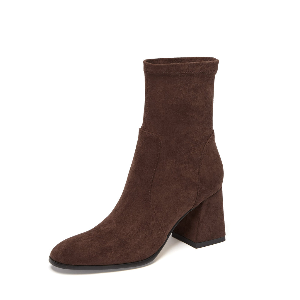 [Moloershow] 지아 스웨이드 라운드토 7cm 삭스부츠 (슬림핏)