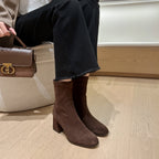 [Moloershow] 지아 스웨이드 라운드토 7cm 삭스부츠 (슬림핏)