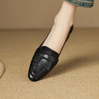 [M137] 그레이스(Grace) 레트로 말가죽 뾰족굽 로퍼 3.5cm - 검정색