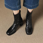 [Moloershow] 하퍼 스퀘어토 스판 6.5cm 앵클부츠 (기본/기모)