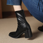 [Moloershow] 하퍼 스퀘어토 스판 6.5cm 앵클부츠 (기본/기모)