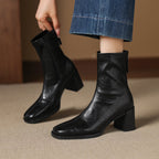 [Moloershow] 하퍼 스퀘어토 스판 6.5cm 앵클부츠 (기본/기모)