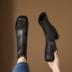 [Moloershow] 하퍼 스퀘어토 스판 6.5cm 앵클부츠 (기본/기모)