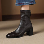 [Moloershow] 하퍼 스퀘어토 스판 6.5cm 앵클부츠 (기본/기모)